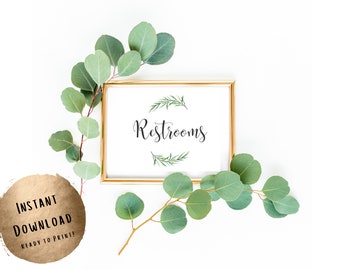 Wedding Sign - Restroom Sign - Wedding Venue Sign - Office Restroom Sign- Bathroom Sign- Cute Restroom - Restroom Decor