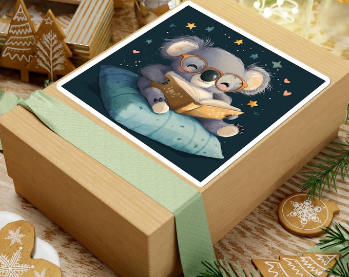 Koala Kiss-Cut Stickers, Cute Animal Lover Decals, Laptop and Water Bottle Sticker, Nature Wildlife Art, Gift for Kids & Adults