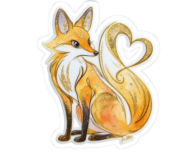 Adorable Fox Kiss-Cut Stickers - Cute Art for Planners, Laptops, Water Bottles, Gifts, Kids' Room Decor, Nature Lovers