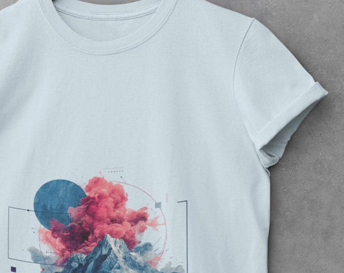 Cosmic Mountain Graphic Tee, Retro Unisex T-Shirt, Vintage Outdoor Shirt, Nature Inspired Apparel, Gift for Adventure Lovers