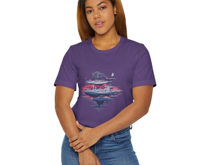 Dreamy Landscape Unisex T-Shirt, Eco-Friendly Nature Lover Gift, Casual Outdoor Tee, Birthday Present, Artistic Graphic Apparel
