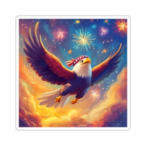 Patriotic USA Flag Sticker: 4th of July Independence Day Decal