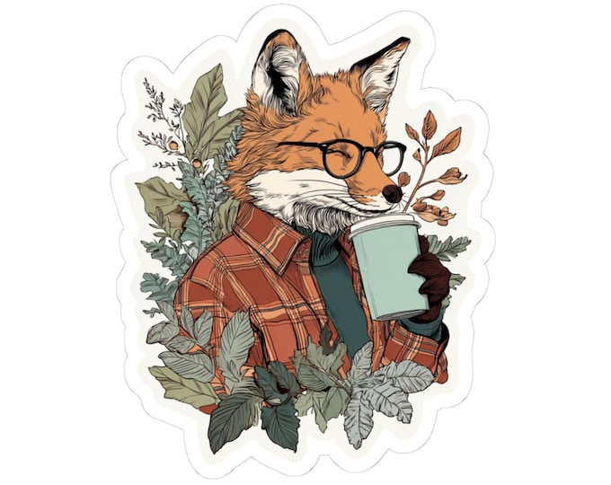 Whimsical Fox Kiss-Cut Stickers - Nature Lover's Decor, Laptop Stickers, Gift for Friends, Cute Home Office Accessories, Journals, [...]