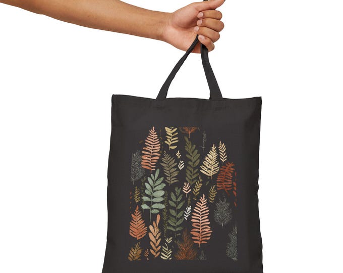 Boho Floral Canvas Tote Bag, Eco-Friendly Cotton Shopper, Reusable Grocery Bag, Beach Tote, Gift for Her, Everyday Organizer