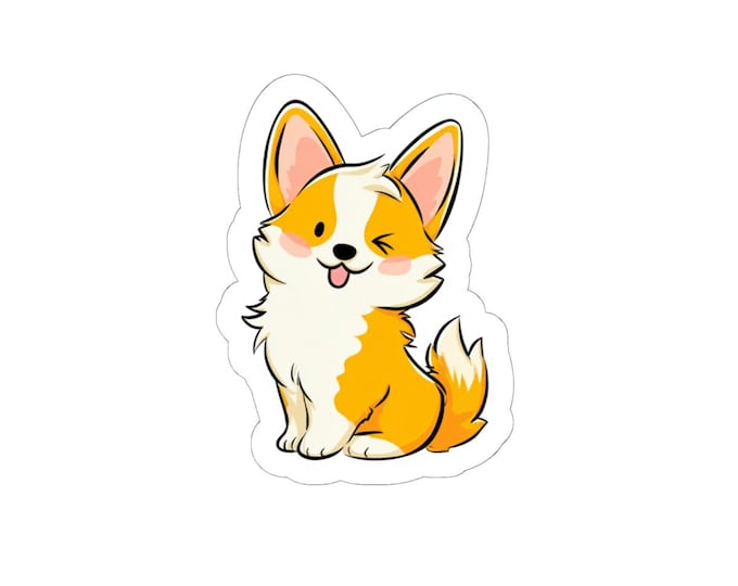 Cute Corgi Kiss-Cut Stickers | Dog Lover Decor, Laptop Stickers, Journaling, Cute Gifts, Animal Stickers