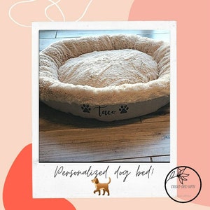 Personalized Dog or CAT Bed, SMALL Dog Bed With Name , CAT bed with name, Puppy Bed, Custom Bed, Donut Bed, Calming Bed For Dog.