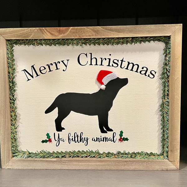 Black, Chocolate or Yellow Lab Labrador Wood Christmas Sign