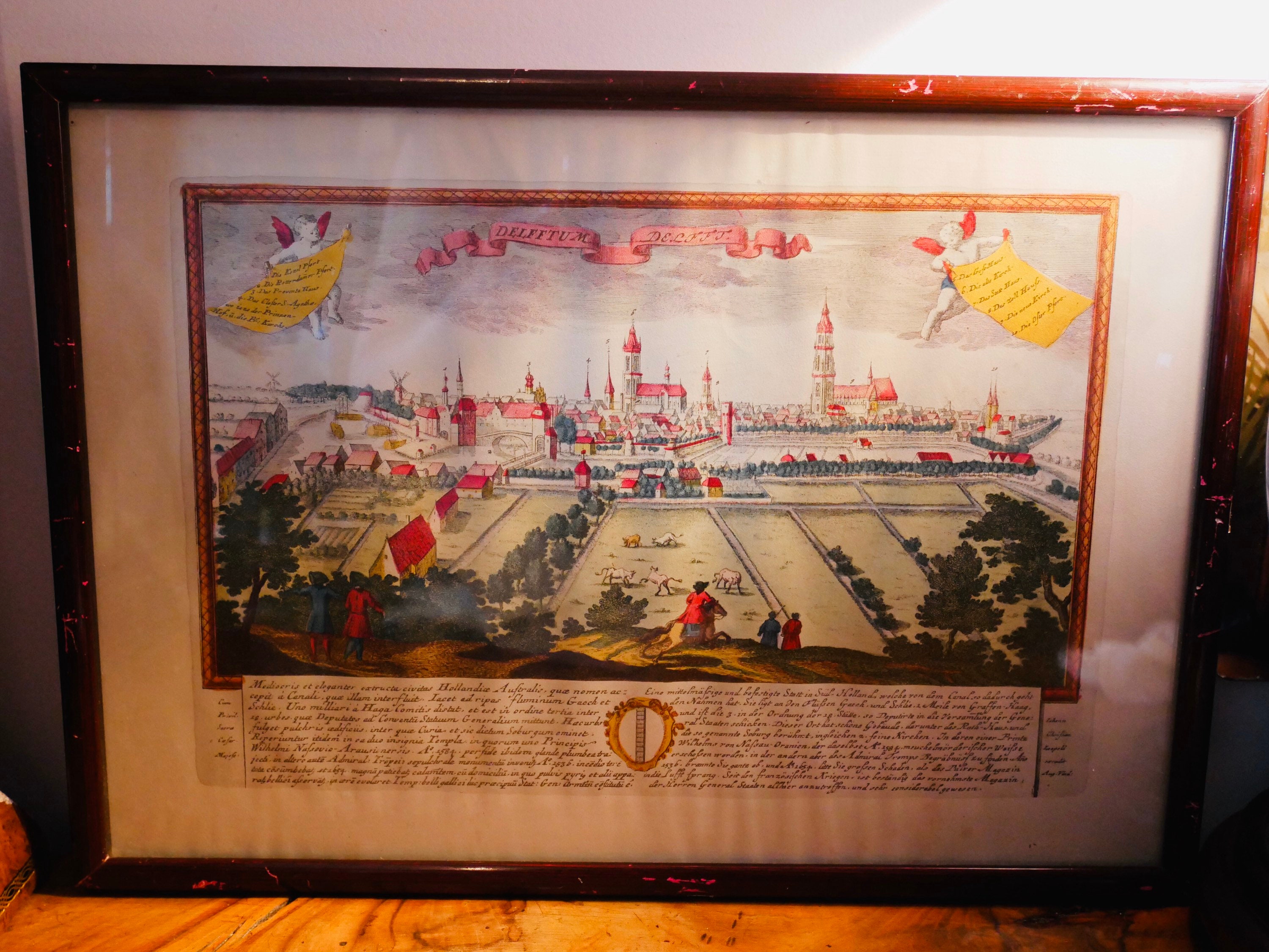 Tableau Gravure Hollandaise Cadre en Bois