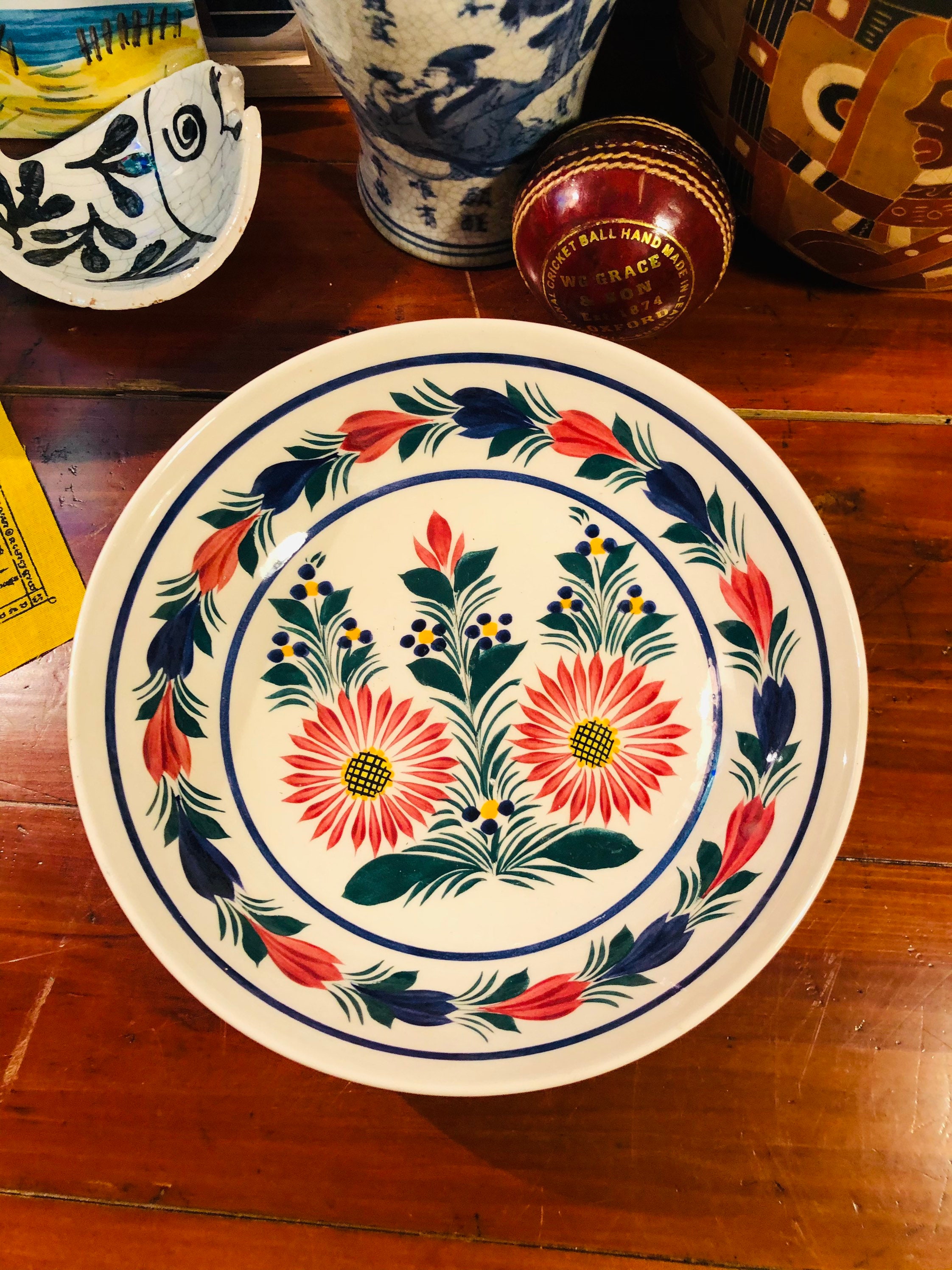 Grand Saladier Quimper en Céramique Couronne de Fleurs