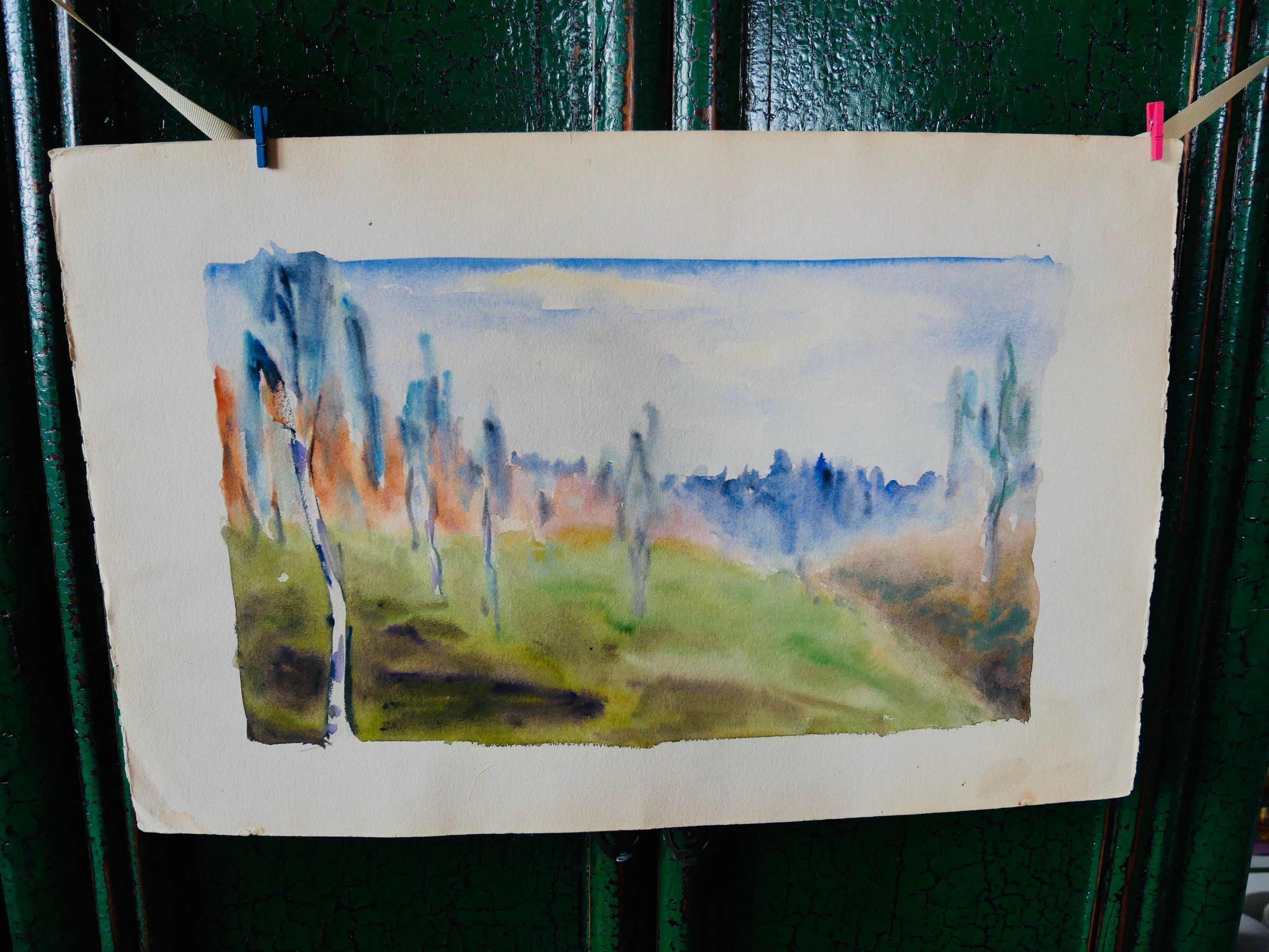 Peinture Paysage Aquarelle sur Canson Teinte Froide