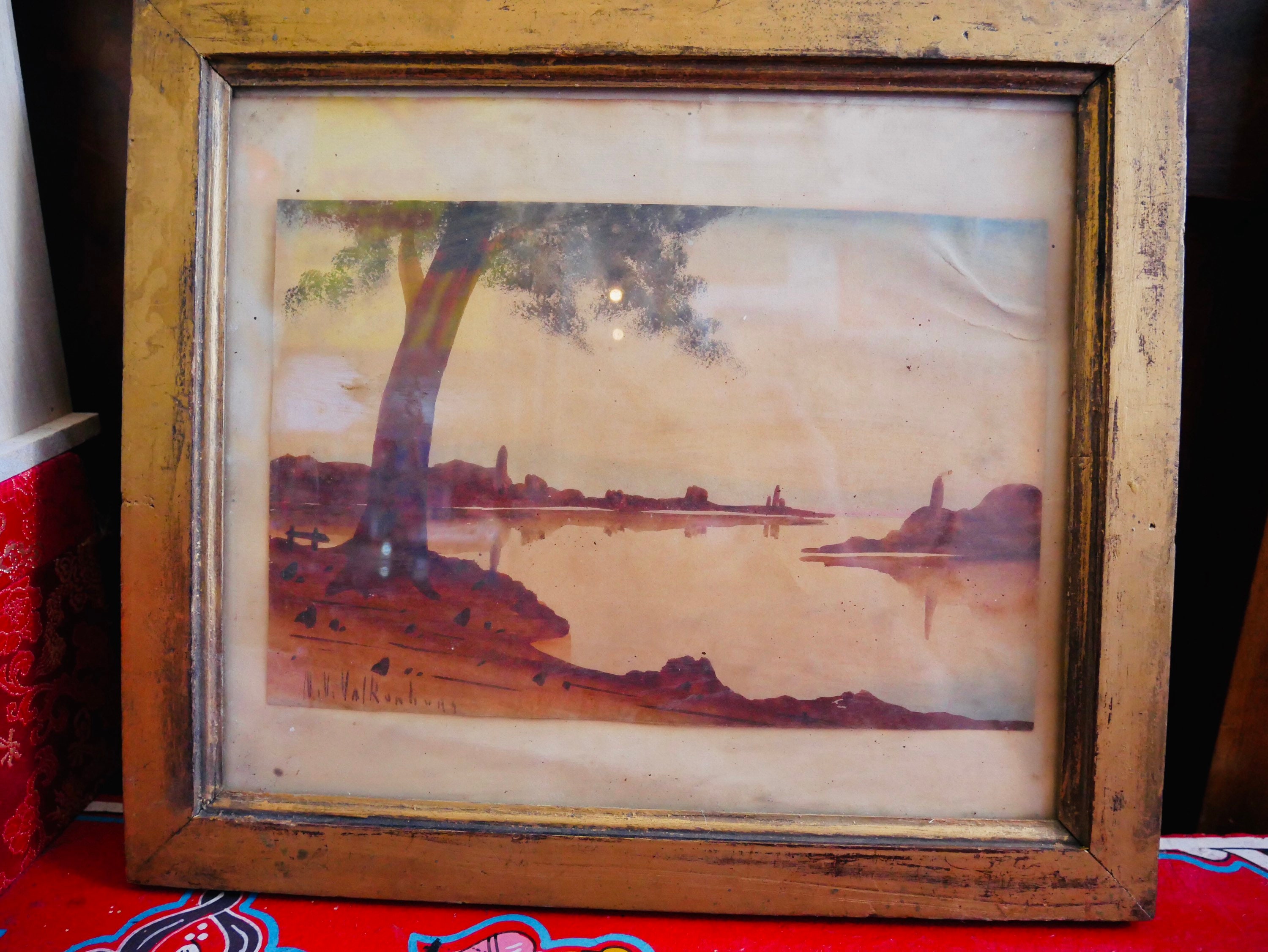 Tableau Aquarelle Style Orientalisme Paysage Couleur Pastel