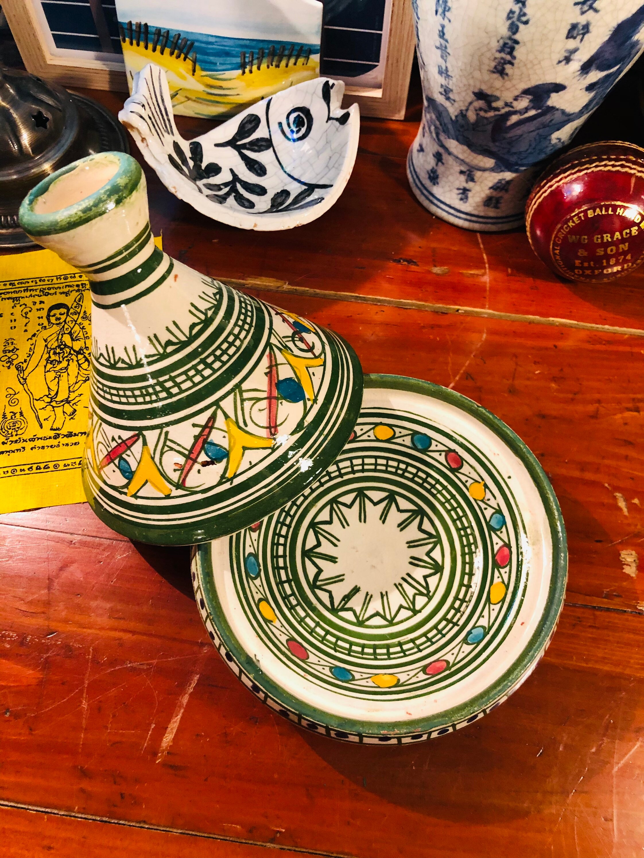 Details about   7" Lime Green Glazed Terracotta Moroccan Tajines 