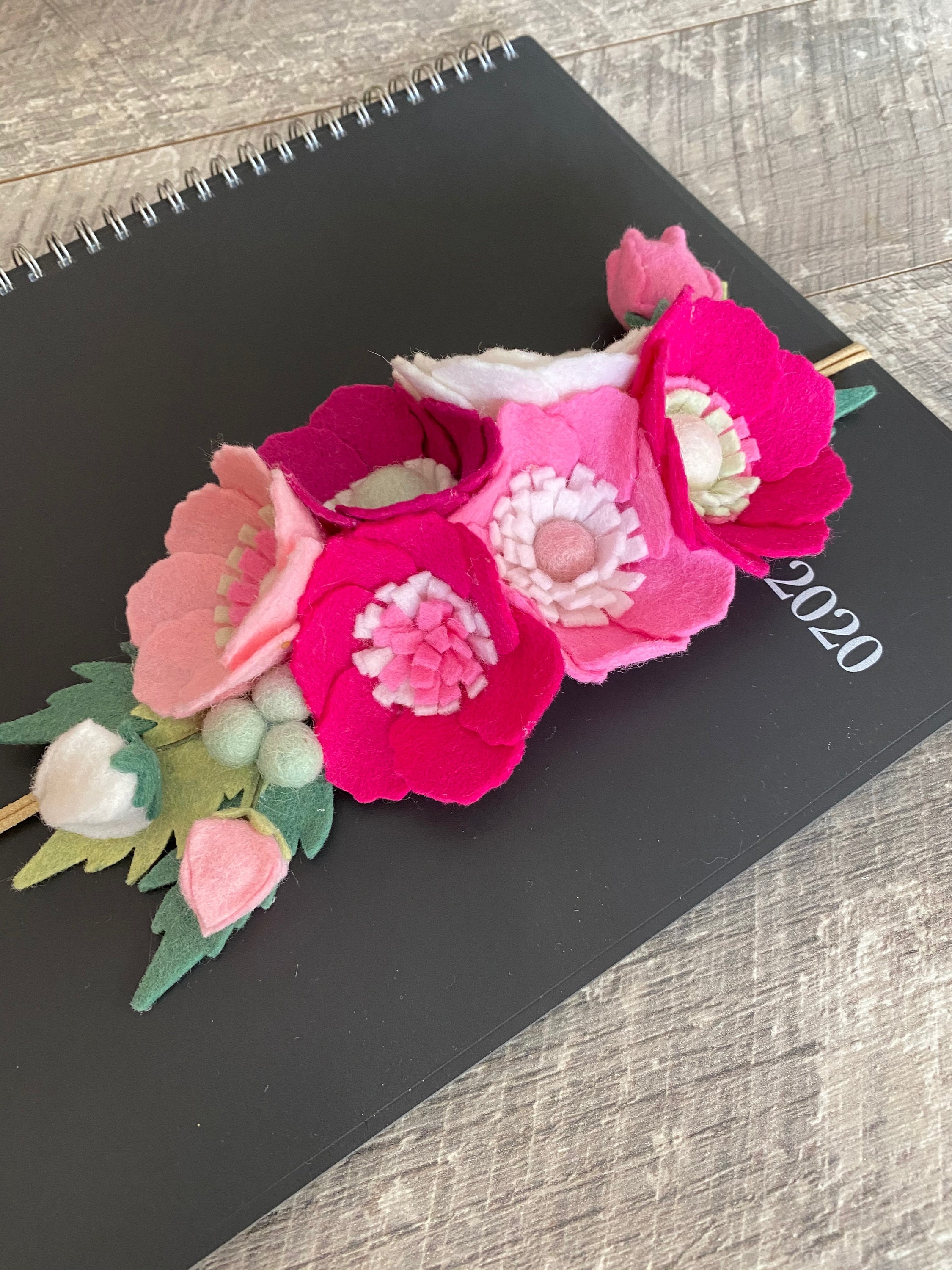 Floral Felt Bookmark Band Felt Flowers Flower Crown Felt Etsy