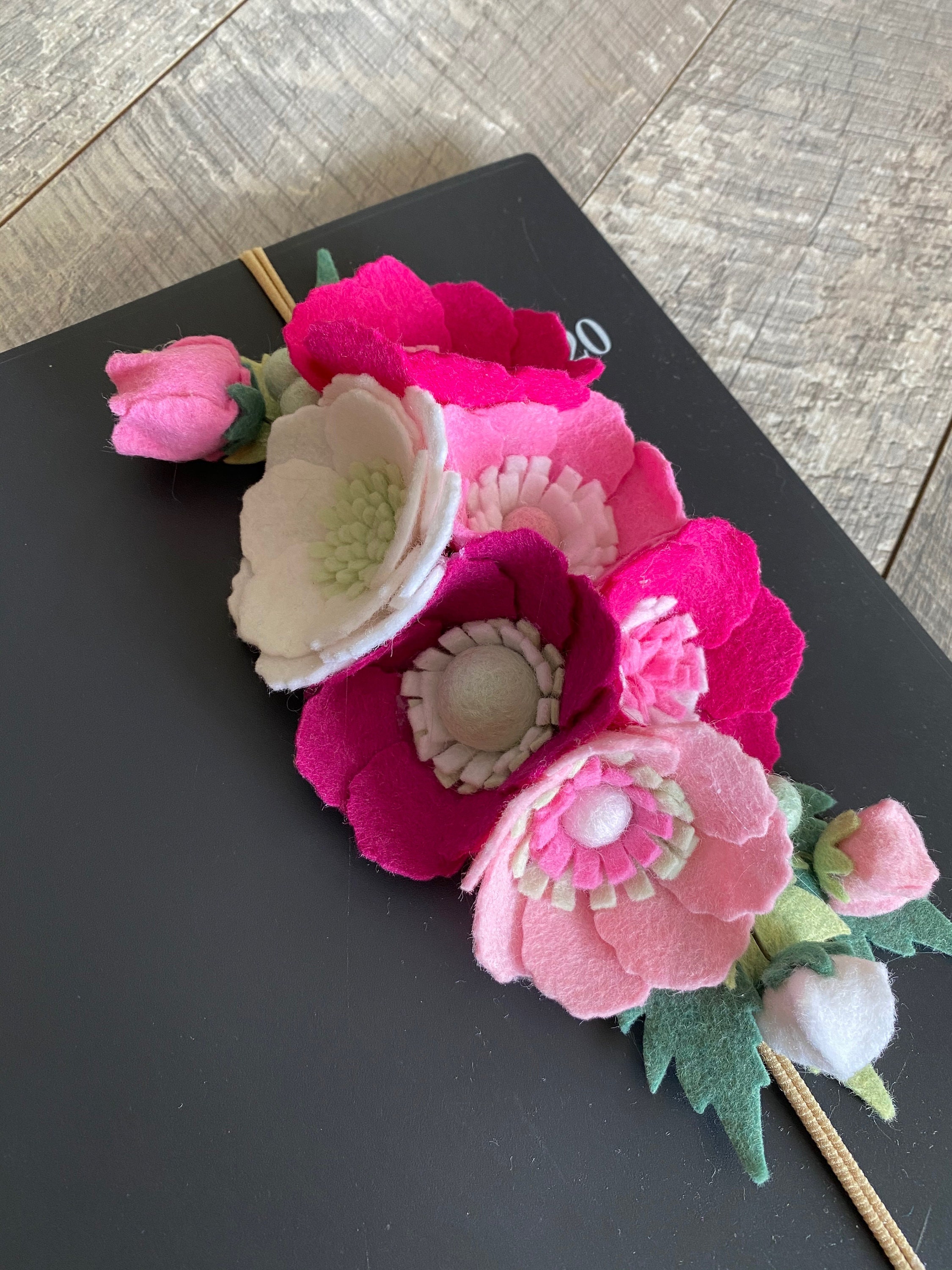 Floral Felt Bookmark Band Felt Flowers Flower Crown Felt Etsy