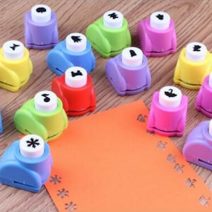 1.3 x 2 Paper Punch Shapes Mini Hole Puncher Car for DIY Craft, Orange