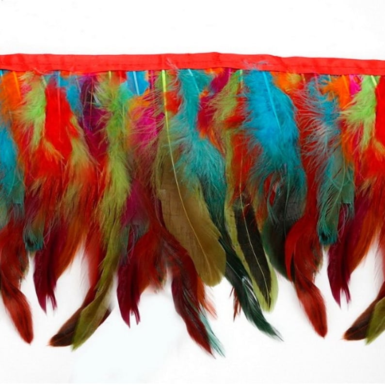 1 Meter Rooster Feather Trimmings Fringe Trim Sewing Costume Etsy UK