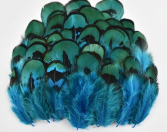 Pauw Plumas Blauwe Veren 4cm - 7cm Fly Craft Hat Arts Costume Plume UK