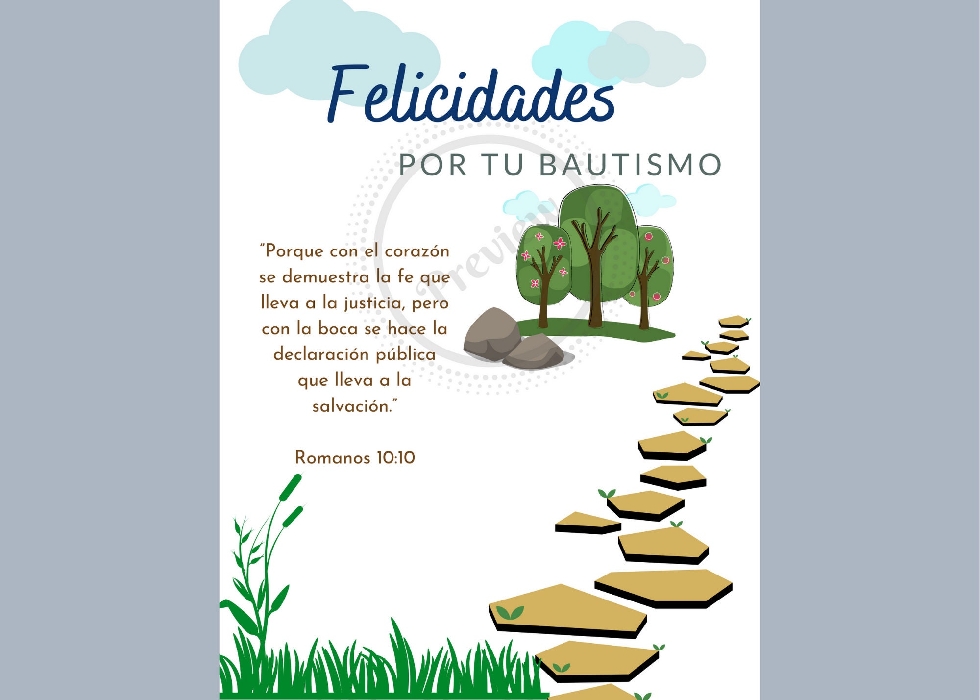 Felicidades por tu bautismo Tarjeta 5 x 7 JW Para descargar e imprimir ...
