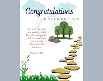Congratulations on your baptism 5 x 7 Card - JW - Download & Print