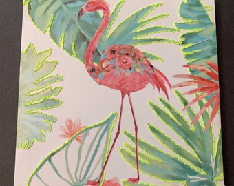 Flamingo Embroidered Canvas