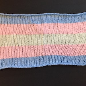Gebreide Transgender Pride-vlag (huisdiergrote deken)