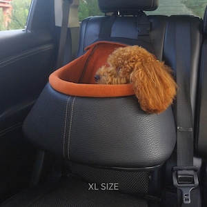 Luxury Vegan Leather Dog Car Seat: Portable Travel Carrier