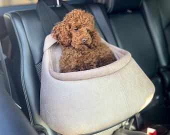 Asiento Elevador Para Perros Hasta 12 Kg – Silla De Seguridad Para Coche, Impermeable, Con Correa Y Base Acolchada, Color Negro