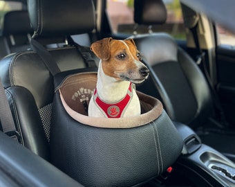 Travel carriers for Parson Russell Terrier, Luxury vegan leather, Dog car booster seat, Christmas gift for dog, Seat for dog, Dog lover gift