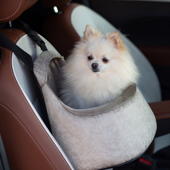 Asiento de coche para perros en piel sintética color chocolate / Cómodo  transportador de coche para mascotas y cesta para perros para coche /  Asiento de coche doble para perros -  México