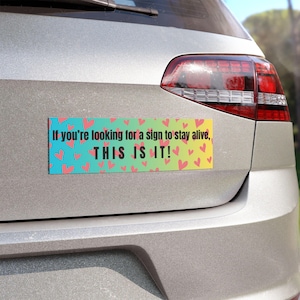 If you are looking for a sign to stay alive, this is it - 10 x 3&quot; Car Magnet - You Matter Bumper Magnet - Weatherproof Vinly Car Magnet