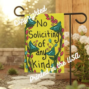 Floral No Soliciting Garden & House Banner - 18x12&quot;