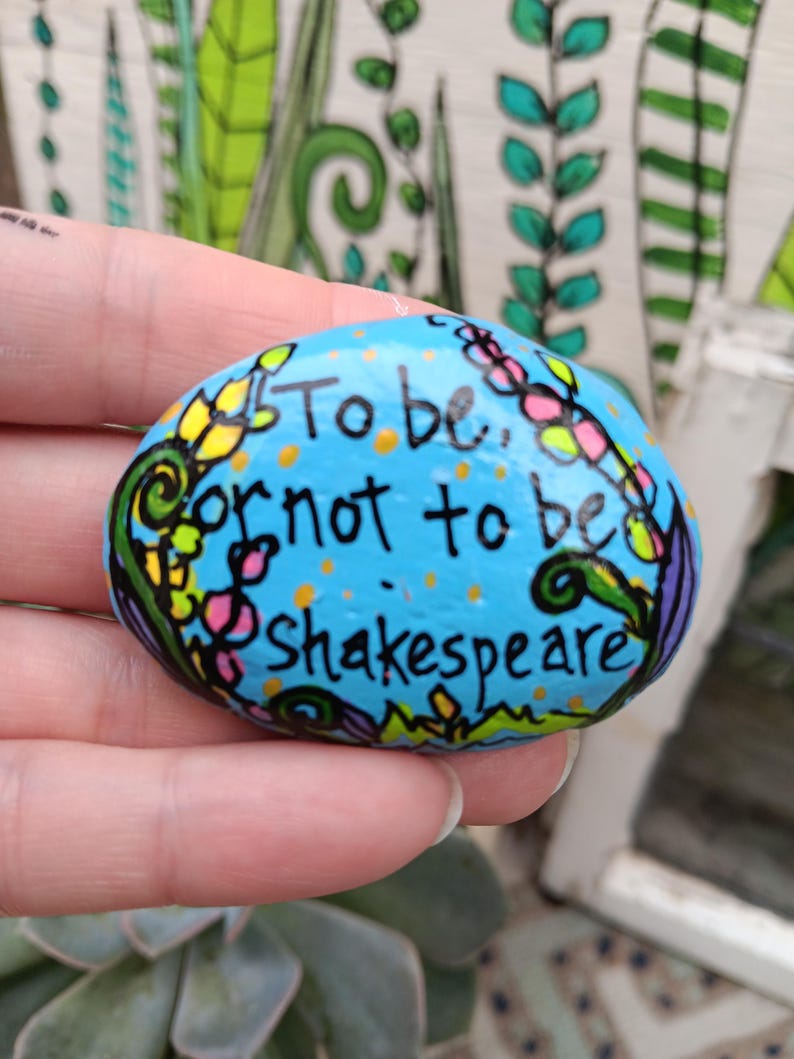 Hand-painted Shakespeare Stone – Miniature Floral Rock Art - Etsy