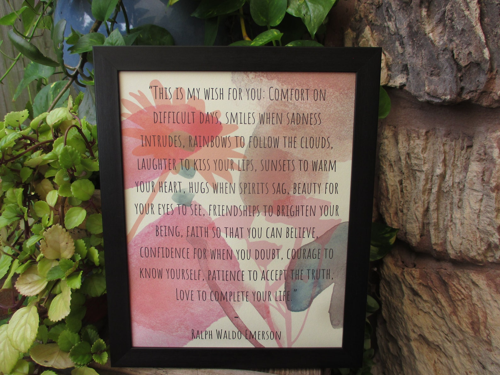 Ralph Waldo Emerson This is My Wish for You Quote Print 10 Etsy