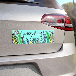 Alles ist verbunden 10 x 3 Zoll Automagnet - Mindfulness-Stoßfängermagnet - Wetterfester Vinyl-Automagnet - Wir sind alle miteinander verbunden
