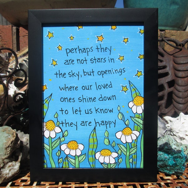 Perhaps they are not stars in the sky - framed and gift-wrapped 7x5" print, sympathy gift, condolences gift, Eskimo proverb