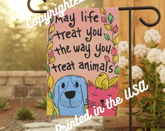 Be Kind To Animals Garden Flag: Animal Lover Lawn Decor (18x12" Yard Banner)