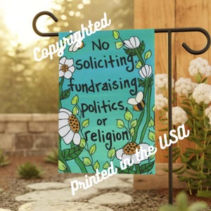 No Soliciting Garden Banner: Double-Sided Yard Flag