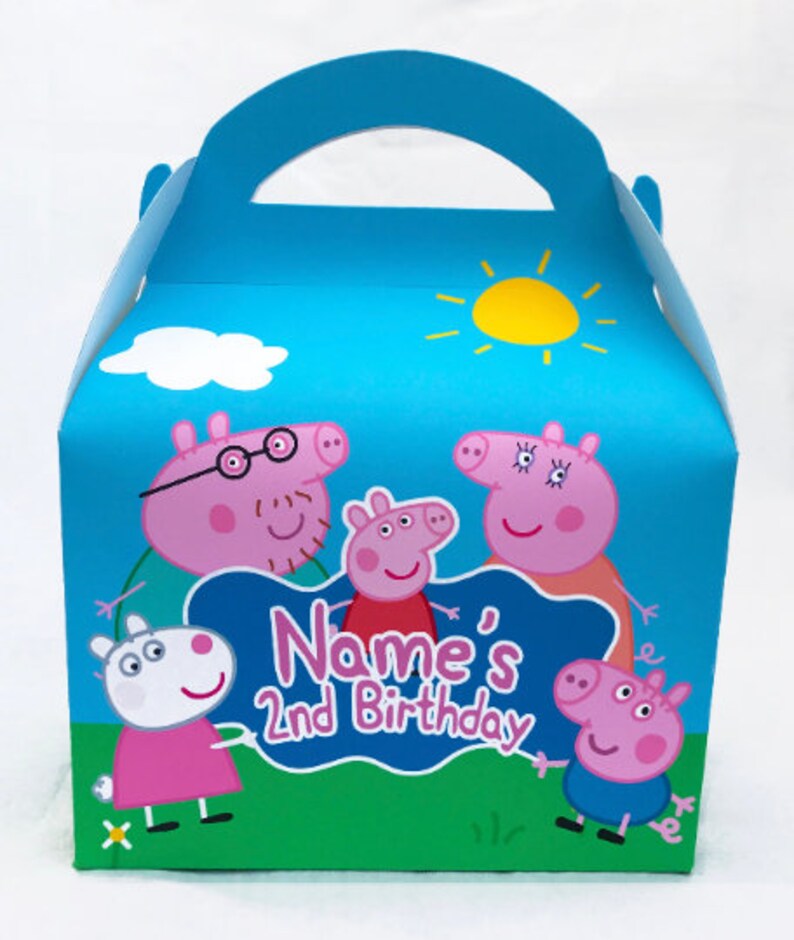 Peppa Pig Childrens Party Box Gift Bag Favour Etsy