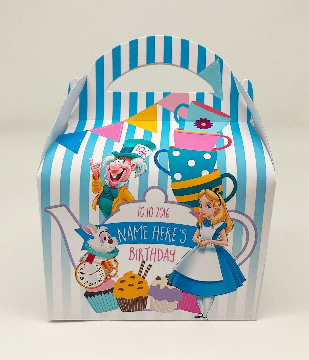 Alice in Wonderland Childrens Party Box Gift Bag Favour - Etsy
