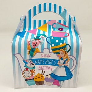 Alice in Wonderland Childrens Party Box Gift Bag Favour