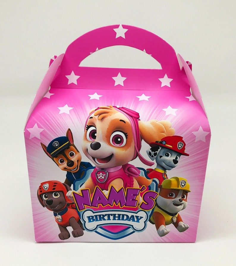 Paw Patrol Childrens Party Box Gift Bag Favour | Etsy