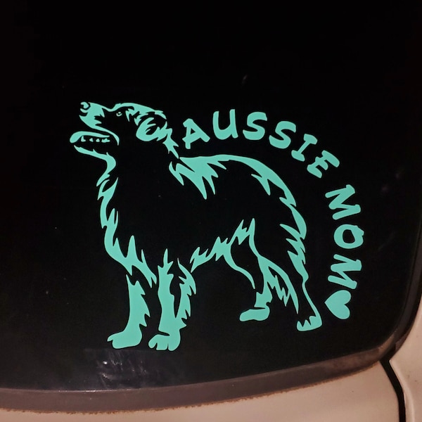 Aussie Mom Decal, Australian Shepherd Decal