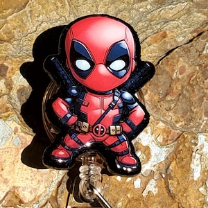 Deadpool Inspired Badge Holder, Hero Inspired, Comic Book Theme, Anti-hero ID, Nurse Badge Holder