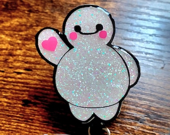 Bobine de badge rétractable inspirée de Baymax : accessoire pour infirmière/enseignant