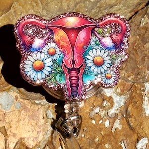 labor and delivery, badge reel, nurse badge reel, obgyn badge reel, medical badge reel, nurse gift, Uterus Badge Reel,