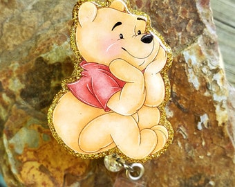 Winnie The Pooh Inspired Badge Reel, Nurse Badge Reel, Honey Bear Badge Reel |Pooh Inspired Badge Reel | Cute Nurse Teacher Office Gift