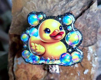 Rubber Duck Badge Reel: Fun Animal ID Holder