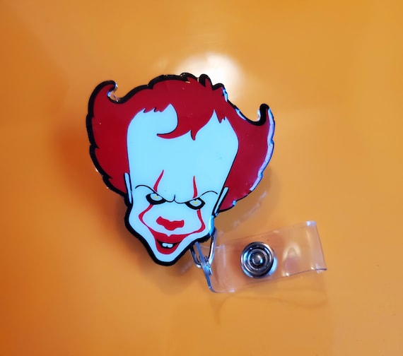 Pennywise Badge Reel, Pennywise Badge Holder, Evil Clown Pennywise Badge  Reel , Horror movie badge reel