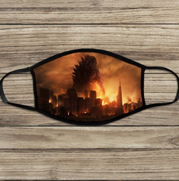 Godzilla face mask. Washable face mask for kids and adults. 1 | Etsy