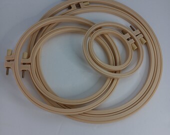 Plastic embroidery hoops for needlework 3.6 inch to 10.7 inch, Plastic circle cross stitch hoop rings